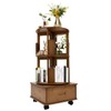 360°Rotating End Table 2 Tiers Children's Bookshelf Large Capacity Reading