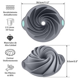 Molde de Plástico para Hornear, Molde Rosca Antiadherente Reposteria Cocina, Charola para Hornear con Silicona Antiadherente, Molde Reutilizable para Hornear y Mucho Más, para Fiestas de Cumpleaños