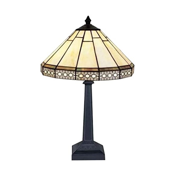 Home Supplies Tiffany Lamps, Stained Glass Handmade Tiffany Vintage Bedside Table Lamps for Living Room, Bedroom, and Lounge 12 Inches Wide, 18 Inches Height (Mission Tiffany Style)