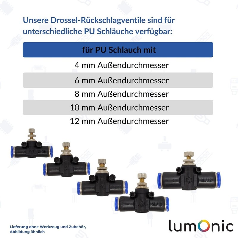 Lumonic I PU Hose Throttle Check Valve with Connector I