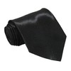 Soophen NEW Mens Necktie SOLID Satin Neck Tie Black