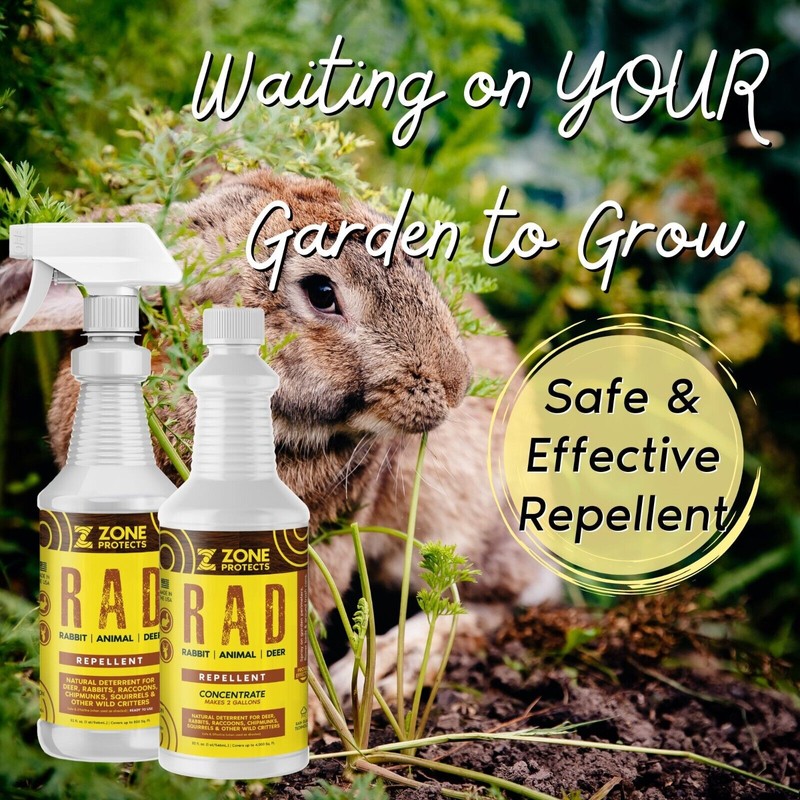 Zone Protects R.A.D.; Rabbit, Animal, Deer Repellent; Concentrate to Save