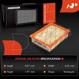 A-Premium Filtro de aire de motor de 2 piezas compatible con Ford Fusion 2006-2012 y Lincoln Zephyr 2006 y Mercury Milan 2006-2011, V6 3.0L, panel flexible, repuesto # 6E5Z9601GA