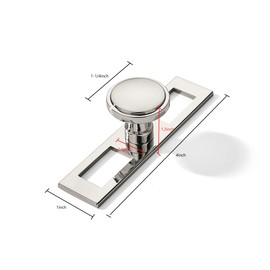 khtumeware 5 Pack 1-1/4 Inch Polished Nickel Cabinet Knobs Backplate with Base Plate Zinc Kitchen Cabinet Handles Drawer Pulls Cabinet Hardware.