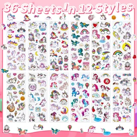 36 Sheets Unicorn Stickers for Kids - 900+ 3D Puffy Stickers Fantasy Theme | Magical, Rainbow, Stars | Reusable, Waterproof | Crafts, Journals, Party Favors