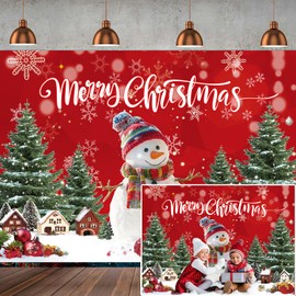 7x5ft Christmas Backdrop for Merry Party Decoration - Photo Banner Signs, Xmas Photography Background Props for Winter New Year Eve Family Party Decoration Supplies