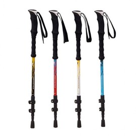 Duralumin 7075 flip lock hiking stick I-shaped ultra-light climbing flip lock Hiking stick (1P)/red