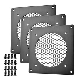 Euroharry Ventilation Grille 120 mm Fan Cover for PC, Computer, AV, Electronic Cabinets, Brushed Metal, Pack of 1 (3PK)