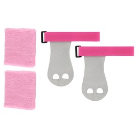 Tiardey 4 Pack Sports Gymnastics Grip Wristbands Gymnastics Grip Wristbands Set With Pink Sweatbands Gymnastics Equipment Grip Bands For Teens
