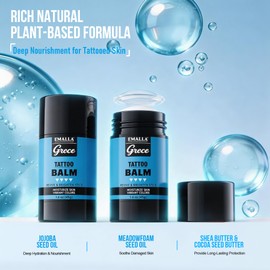 Emalla GRECE Tattoo Blam Stick 1.6oz Premium Tattoo Aftercare Moisturizer for Old & New Tattoos Natural Nourishing Tattoo Balm for Fast Healing & Color Enhancement On The Go Tattoo Supplies