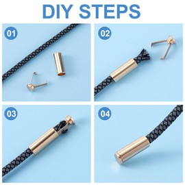 Joez Wonderful 6 Sets Alloy Shoelace Tips, Replacement for Metal Shoe Lace Aglets, Gold Cylindrical Shoestrings Tip, Repair and DIY Accessories for Shoes, Hoodie, Sweaters, Jackets (Gold)