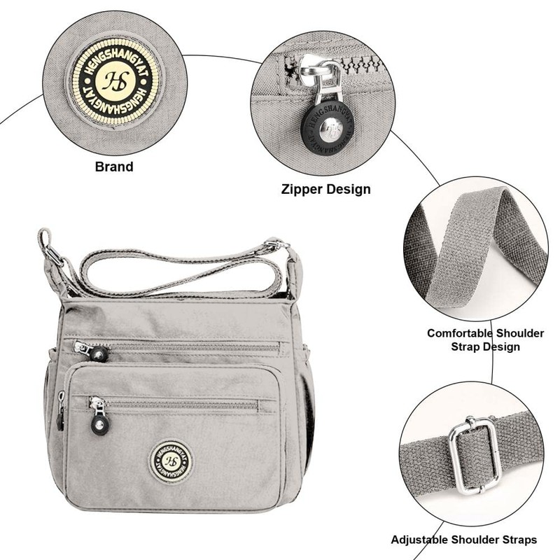Milky Way Womens Waterproof Multi-Pocket Shoulder Bag Adjustable Strap Crossbody