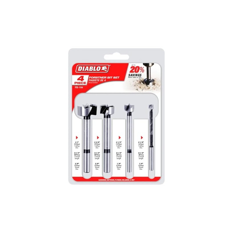 Diablo's High-Speed Steel Forstner Bit Drill Set - Ideal for