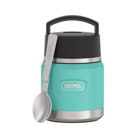 Thermos ICON Kids Thermal Food Container, 0.35 L, Turquoise, Seafoam, Stainless Steel, Completely Leak-Proof, Keeps Food Hot for 12 Hours & Cold for 16 Hours, with Folding Spoon, BPA-Free