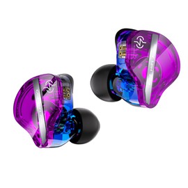 CCZ DC01 pro in Ear Monitor Headphones Ultrastrong Bass Edition Gaming Earbuds with Professional V-Shape Tuning 4N OFC Cable for Musicians/Singers/Audiophiles (Without Mic, Purple)