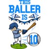CafePress Baseball Player This Baller is 10 B Bumper Sticker