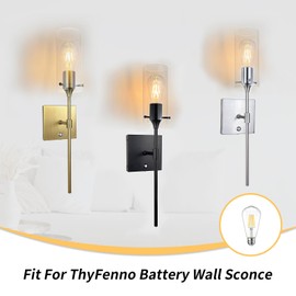 ThyFenno Dimmable LED Bulb for Battery Operated Wall Sconce, 4W 2700K Warm White, ST58
