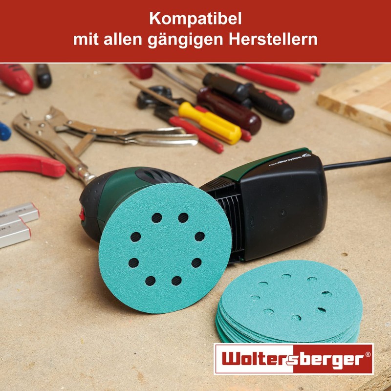 Woltersberger Sanding Discs, Diameter 125 mm, green