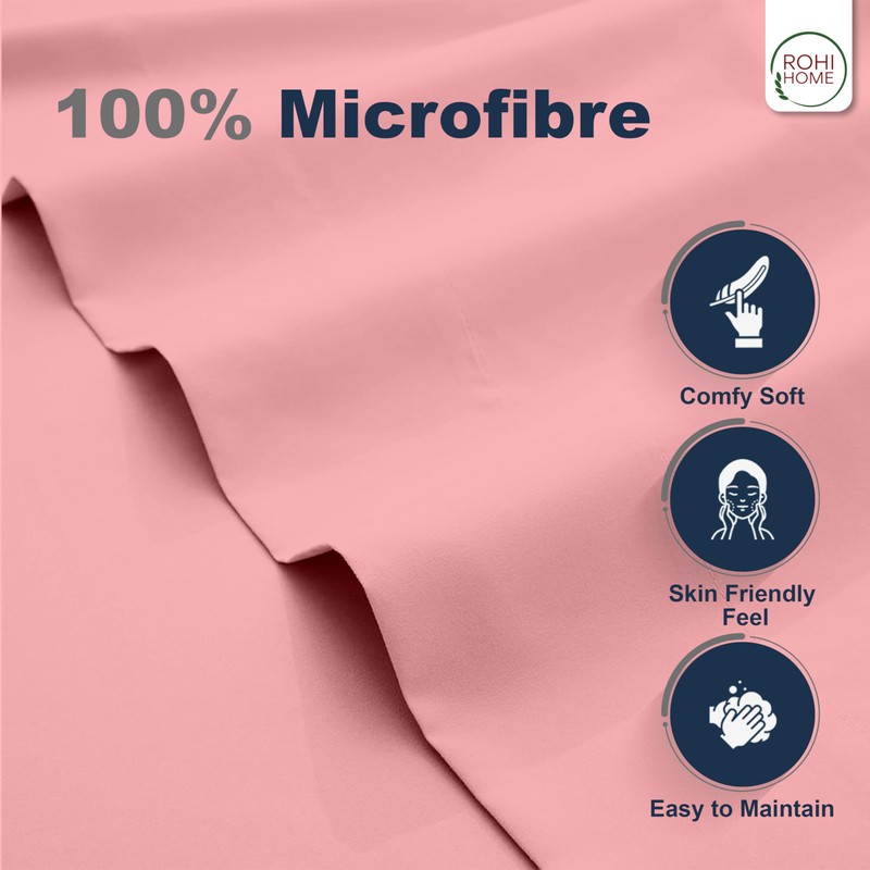 Rohi Microfibre Super King Flat Sheet Pink – Comfy Soft