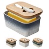Stone Large Butter Dish with Lid for Countertop,Ceramic Butter Keeper