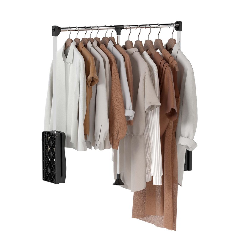 Pull Down Closet Rods for Hanging Clothes, Stainless Steel Adjustable