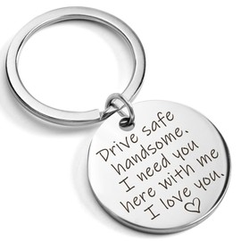 MUCOOS Drive Safe Keychain for Boyfriend,Boyfriend Keychain from Girlfriend,Birthday Gifts for Boyfriend Christmas Gifts,Boyfriend Gift Ideas,Stocking Stuffers for Boyfriend,Small Gifts for Boyfriend