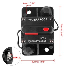 300 Amp Circuit Breaker,12V- 48V DC Circuit Breaker with Manual Reset Fuse for Trolling Motor Rv Marine Boat Vehicles System Protection Waterproof