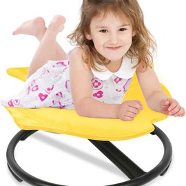 sensory spin chair for adults,Indoor Balancing Chair Kids Swivel Chair Sensory Toy ADHD Anxiety Tools,Body Coordination Balance Training:_Fish Swivel Chair/Yellow