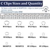 ZQZ 850Pcs C Clips Assortment Kit(M3-M14) and E Clips Assortment