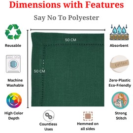 Penguin Home 100% Premium-Leinenoptik mit wiederverwendbaren Servietten mit Hohlsaum – Täglicher Gebrauch als Dinnerservietten – 6er-Set, einfarbiges Marineblau, 50 x 50 cm