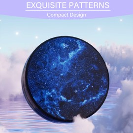 LRITER Contact Lens Case, Portable Contact Lens Cases Leak-Proof Contact Lens Box Holder with Mirror, Suitable for Daily Makeup Office Travel Outdoor. (Blue Starry Sky)