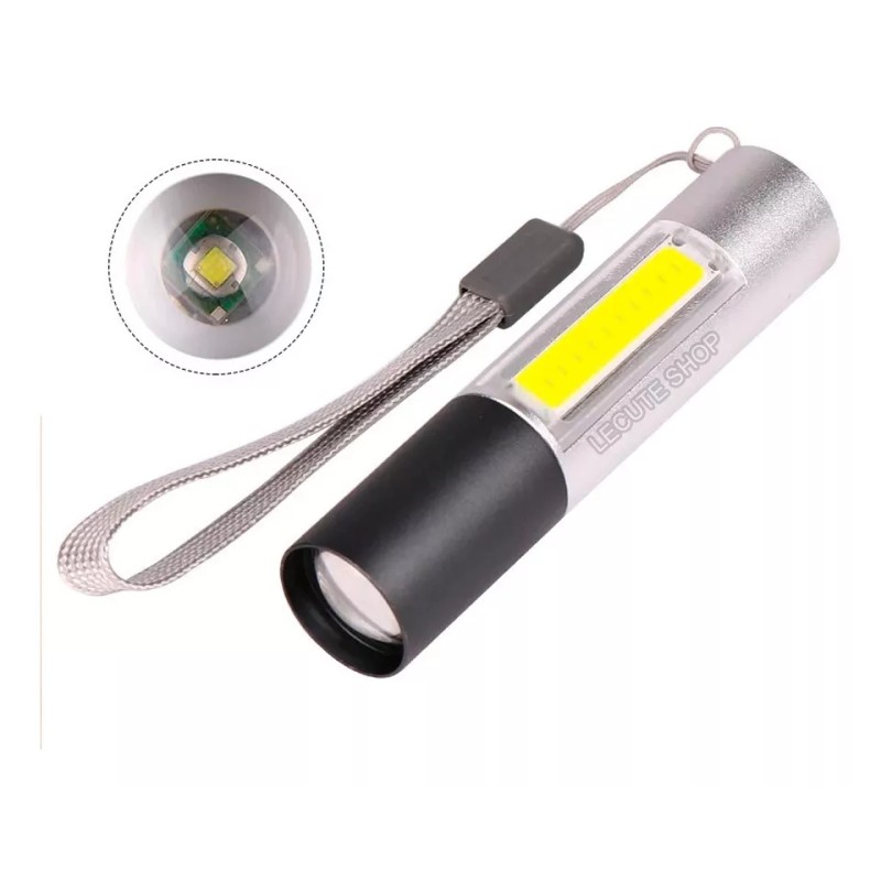 LJK Linterna Cob Luz Led Mini Recargable Zoom Bolsillo 2000