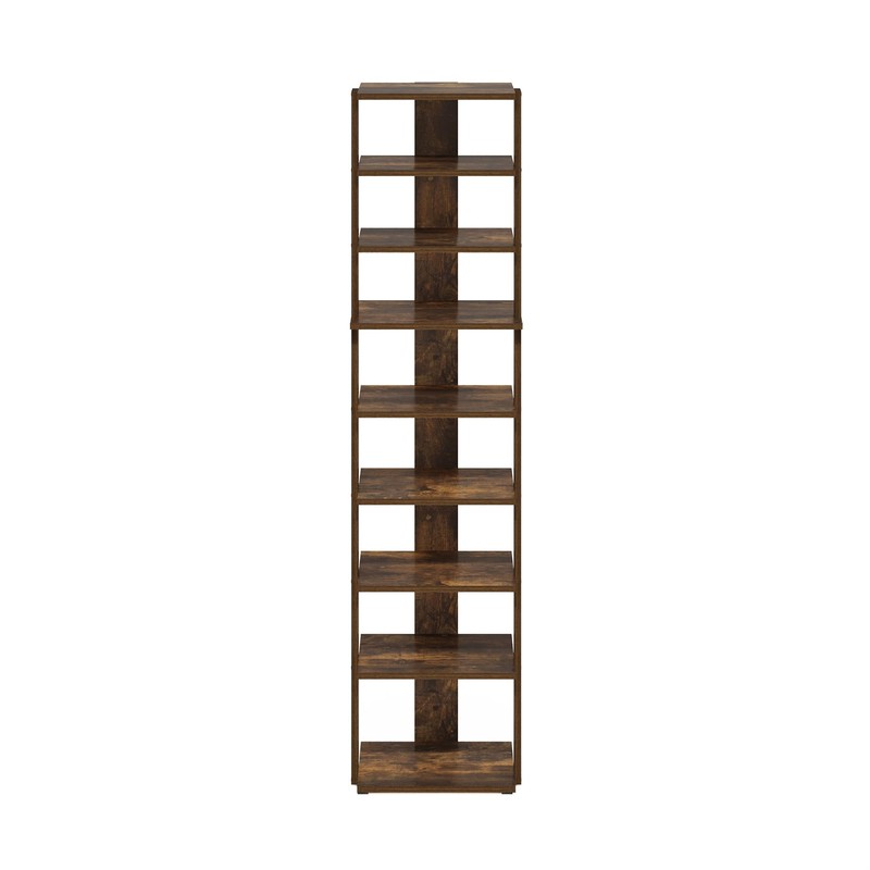 Furinno Compact 9-Tier Vertical Space Saving Free Standing Shoe Tower,