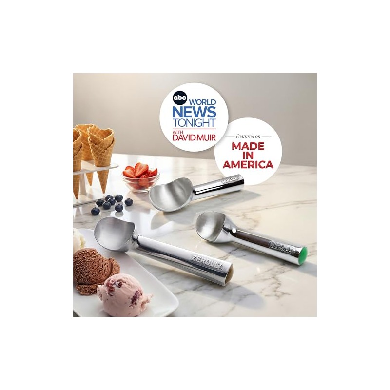 Zeroll 1010 - Cucharada de helado, diseño de aluminio, Plata/Marrón