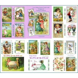 Judy M Johnson SALE!  Let's Make Easter Cards w/Images of Vintage Children #2827