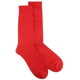 1 Pair of Biagio Solid RED Color Men's COTTON Dress SOCKS