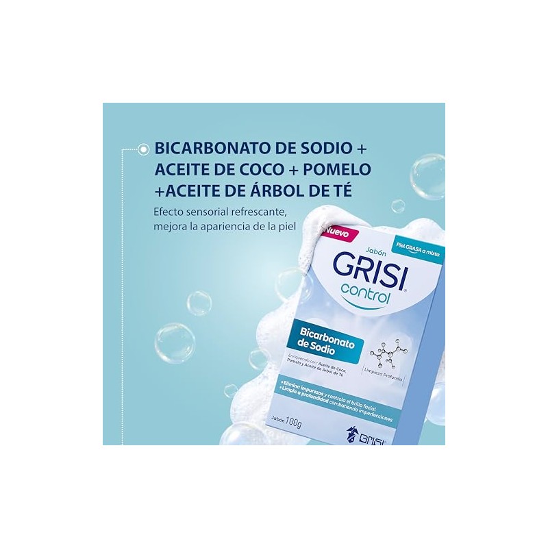 Grisi Control Jabón Facial Bicarbonato de Sodio para Piel Grasa