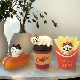 Cute Mini Cat Figurine for Office - Miniature Animal Figurines, Fast Food Restaurant-Style Decorations, Micro Landscape Ornaments, Dollhouse Craft Accessories, Desk Decor for Cat Lovers