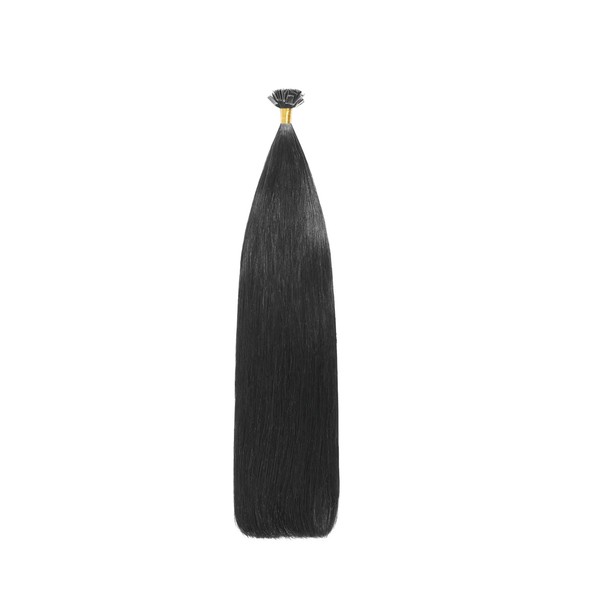 Cliphair US Jet Black (#1) Remy Royale Flat Tip Hair Extensions, 20" (50g)