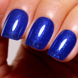 Ozzeal Glitter Gel Polish, Navy Blue Glitter Gel Nail Polish Sparkle Shimmer Gel Glitter Nail Polish Autumn Winter Soak off LED UV Gel Nail Polish for Art DIY Manicure 15ML