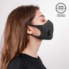 NUÜR 2pcs Fabric Reusable Face Mask, with Air Valve and
