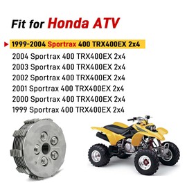 GOLKNHA 400EX Clutch Kit & Steel Friction Plate & Hub Pressure Plate for Honda Sportrax 400 TRX400EX TRX 2X4 1999-2004 OEM# 22121-HN1-000 22350-HN1-000