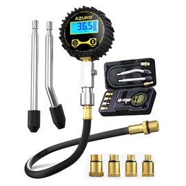 AZUNO Compression Tester Automotive, Digital Compression Gauge 200 PSI for Petrol Engine Cylinder Compression Tester Kit with Adapter & Hose