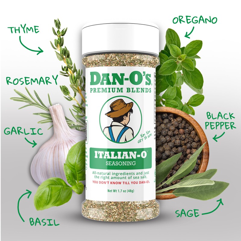 Dan-O's Italian-O Seasoning, 1.7 oz Bottle, Italian Seasoning for Pasta,