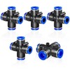 ERGAOBOY 5 Pcs Blue 6MM Tube OD 4 Way Quick