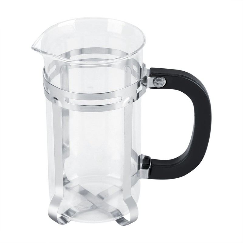 350ml Stainless Steel Glass Cafetiere French Filter Tea Coffee Pot