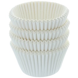 Baked with Love White Cupcake Cases, 50mm Baking Cups, Greaseproof Paper Cases for Muffins and Cupcakes, Pack of 100, 650541
