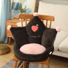 Office Cute Seat Cushion Thickening One Piece 3D Cozy Warm Seat Pillow for Office and Home Seats Crown Coffe 48x45x40cm/18.9x17.7x15.7in
