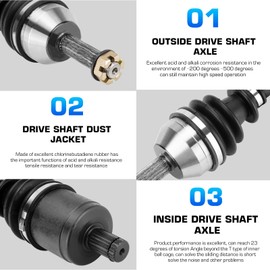 Front Left or Right CV Axle & Wheel Bearing Kit for Polaris Ranger Midsize 500/570/570 Crew/EV/ETX 2015 2016 2017 2018 2019 2020 2021 2022, 2 CV Axles and 2 Wheel Bearings