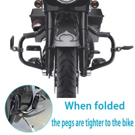 XINCHIMT Highway Pegs for Harley Davidson, Universal Motorcycle Footrest, 1.25" Engine Guard Mount,Long Black Aluminum, Anti-Slip Design